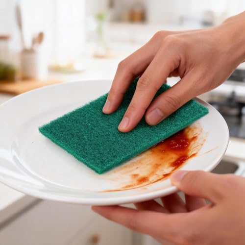 36 Pcs Heavy Duty Non-Scratch Scour Pads for Cleaning, Dish Sponge Scrubber Pads for Household and Kitchen, 5.9 x 3.9 x 0.3 in