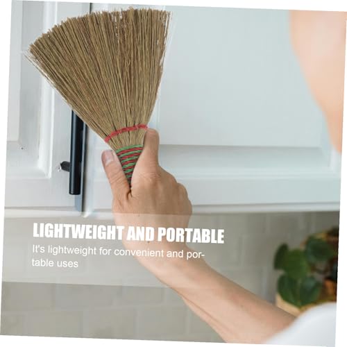 NUOBESTY Hand Broom and Dustpan with High-Density Miscanthus Bristle Brush Lightweight Sweeping Tool for Indoor Cleaning of Carpets Beds Floors and Furniture