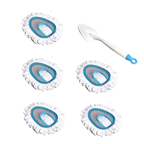 Amazon Basics Duster, 5-Pack, Blue&white, Microfiber, Oblong Shape, Machine Washable