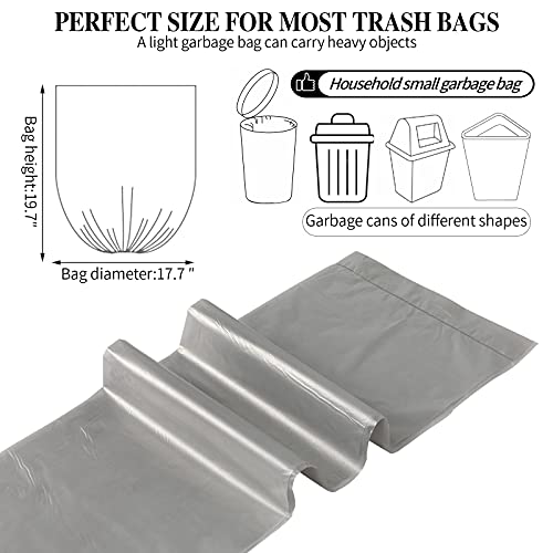 5 Rolls Small Trash Bags - 100 Counts Durable 4 Gallon Small Garbage Bags for home office kitchen Bathroom Bedroom Trash Can liners（Silver） - color: 100 Count Silver