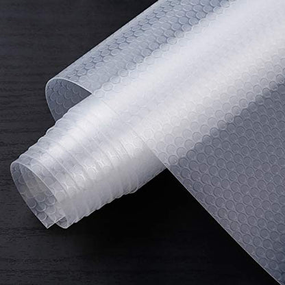 HooTown Shelf Liner Kitchen Cabinet Drawer Mats 23.6 Inch Wide x 19.6 Feet Long, Non Slip EVA Plastic Water Resistant Pad for Bathroom Drawers,Shoe Shelves, Under Sink, Clear - color: Dots Pattern Transparent, size: 23.6"W x 236.2"L