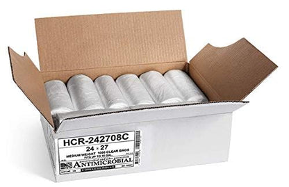 Aluf Plastics High Density Trash Bags, 12 Gallon, 1000 Count, 8 Micron (eq), 24" x 27", Clear, for Bathroom, Office, Industrial, Commercial, Janitorial, Municipal, Recycling - color: Clear, style: 13 Gal, 8 Micron Equiv, 1000 Count
