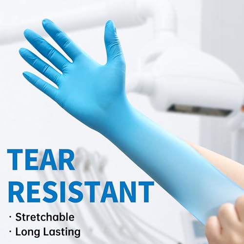 Medguy Medical Blue Nitrile Disposable Exam Gloves, 4 Mil 100 Pcs Powder-Free Latex-Free Food-Safe for Lab Cooking Cleaning - color: Small (Blue)