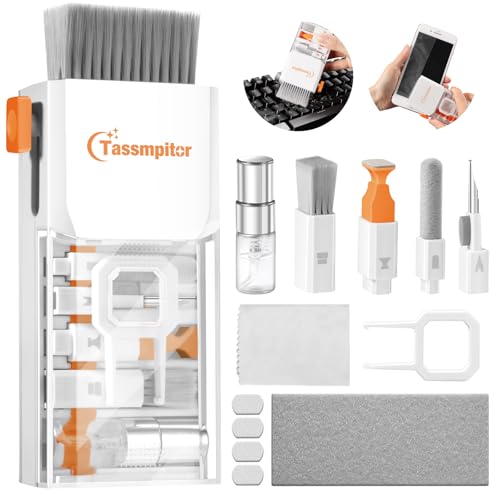 Keyboard Cleaner Laptop Cleaning Kit, All-in-One Keyboard Cleaning Kit, Laptop Cleaner Tool for MacBook iPad iPhone Computer, Portable Electronics Brush Tool for Tablet PC Camera Lens Earbuds Monitor - color: Bright White