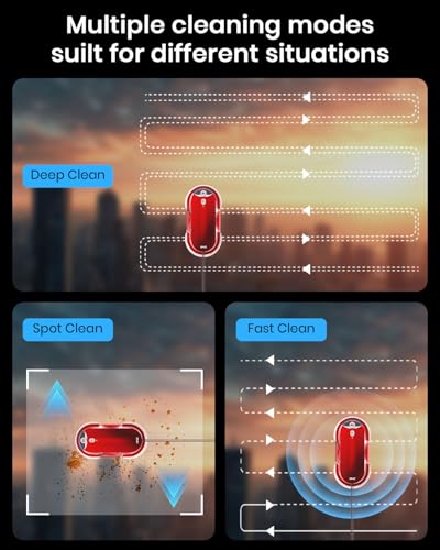 BNZ Smart Window Cleaning Robot, Twin Turbo & Dual Auto-Spray Window Cleaner with Multiple Safety System, AI Path Planning, Frameless Edge Detection, K1 (Ruby Red) - color: Ruby Red