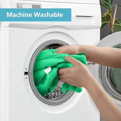 HOMEXCEL Green Microfiber Cleaning Cloth, 8 Pack Cleaning Towels for Kitchen, Lint Free, Scratch-Free, Highly Absorbent, and Reusable Cleaning Rags for House, Window and Glass, Cars, 11.5 X11.5 inch - color: Green