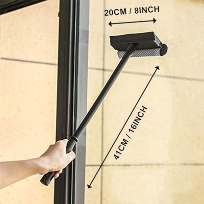 Window Squeegee Cleaning Tool 2 in 1 Window Cleaning Car Squeegee Windshield Cleaning Sponge and Rubber Squeegee,Black, Auto Squeegee - color: Black
