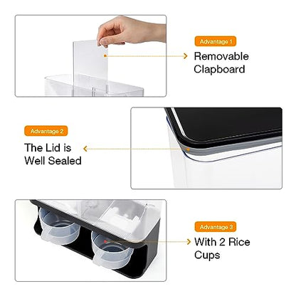 Laundry Scent Boosters Beads Dispenser, Conwomin Wall Mounted Laundry Detergent Dispenser with 2 Cups for Laundry Beads, Rice, Beans, Stain Remover Powder, Black(105 oz) - color: Black