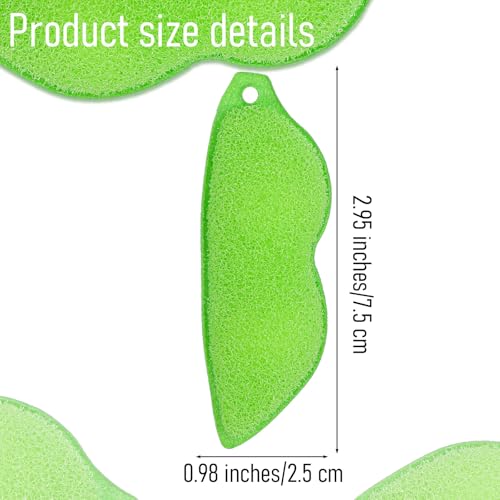 6 Pcs Bean Bottle Cleaning Sponge Reusable Bean Shape Water Bottle Cleaning Sponge Magic Heat Resistance Pod Sponges with Ceramic Balls Green Shaped Internal Tools of Small Mouth
