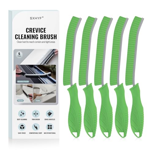 SXhyf Cleaning Brush - Hard Bristle Crevice Cleaning Brush, Multifunctional Gap Scrub Brush, Kitchen Essentials, Bathroom Cleaner Tools for Household Use, Home, Window, Toilet, Stove - color: Green Bristle Green Handle