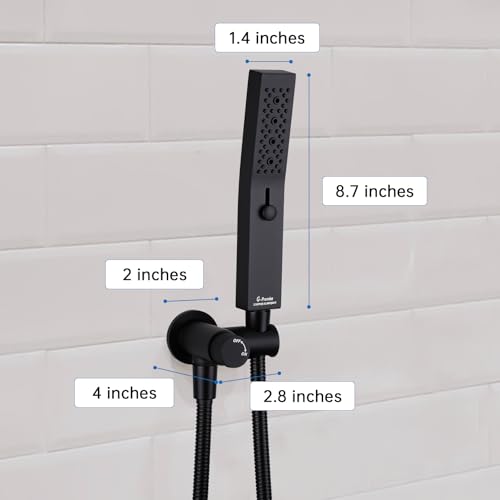 G-Promise All Metal Handheld Shower Set with 3-Function Showerwand, included Handheld Holder to Control on/off Switch and 72 Inch Tangle-Free Stainless Steel Hose Matte Black - color: Matte Black