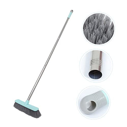 COLLBATH Long Handle Floor Brush Stiff Bristles Cleaning Broom for Bathroom Kitchen - color: Green
