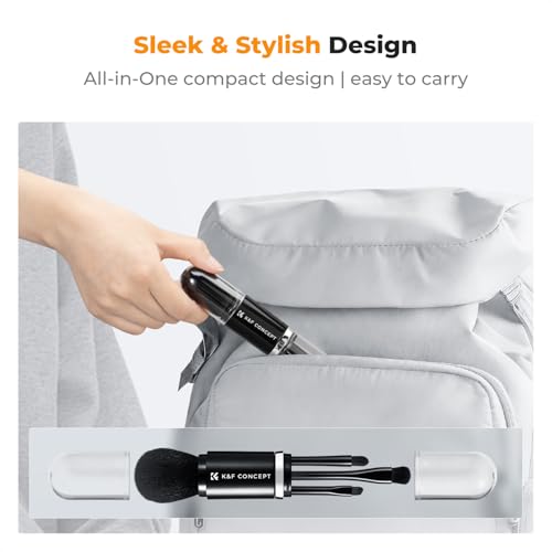 K&F Concept 6-in-1 Keyboard Cleaning Brush Kit for Camera, Lens, PC Monitor - color: Black