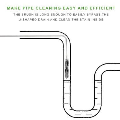 CiaraQ11-Piece Tube & Pipe Cleaning Brush Set – 10 Rigid Brushes 1/16"-1" + 60" Flexible Wand Brush, Medium-Stiffness Nylon – for Drains, Guns, Coffee & Labs - color: Black+black, size: 8.0 Inch & 60 Inch