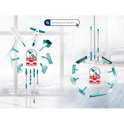 Leifheit Dry & Clean Window Vacuum Cleaner Kit, Up to 35 Mins Power, Battery-Powered Electric Cleaner