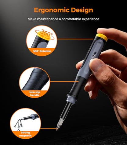 [Updated] Wesdut 52 in 1 Precision Screwdriver Set, [Super Durable] S2 Alloy Magnetic Screwdriver Repair Kit, Portable Mini Electronics Repair Tool for Phone Laptop PC Xbox Switch Watch Eyeglasses - style: 52in1-orange