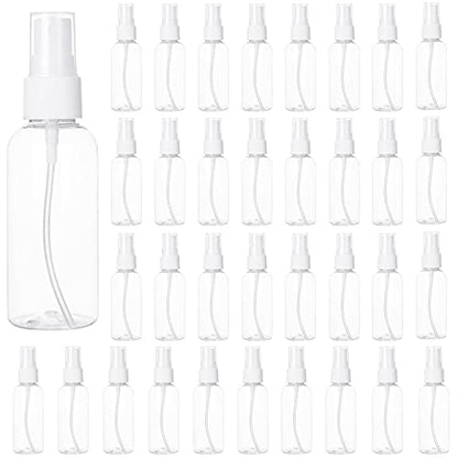 APACALI 50pcs 2 Oz Clear Fine Mist Spray Bottles, Reusable, Leak-Proof, Mini Travel Empty Spray Bottles for Perfume, Plant, etc. (60ml)