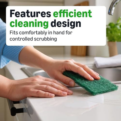 Amazon Basics Heavy Duty Scour Pads, Dish Scrubber for Kitchen + Outdoor, 4 Count, Pack of 1