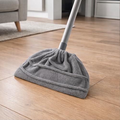 Flat Mop Pads Replacement Washable Floor Cleaning Cover Reusable Mop Head Cloth for Household Use(Grey) - color: Gray