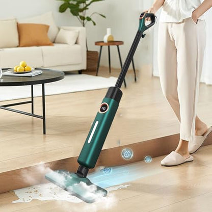 Steam Mop, Hardwood Floor Steamer 500ml 1200w Handheld Steam Cleaner Steam Cleaner With 2 Steam Modes,15s Fast Heat-Up For Carpet Tile Flooring Marble Cleaning, Whole Home Use,Green - color: Green