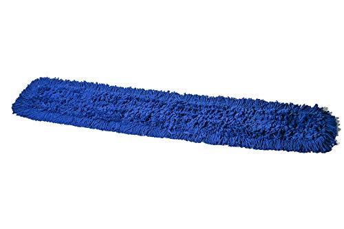 Commercial Dust Mop Replacement Head – 48 x 5 in. Cotton Nylon Reusable Mop Head – Industrial Dust Mop Refill for Floor Cleaning & Janitorial Supplies, Blue - color: Blue, size: 48 X 5 Inch