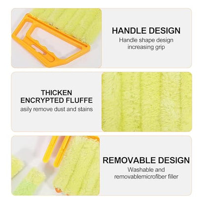 Handheld Vent Brush Yellow Tool for Blinds Vents Tracks Cleaning - color: Yellow