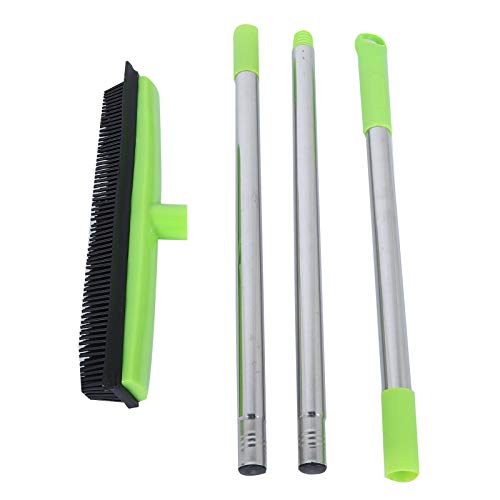 Carpet Rake for Pet Hair Removal, Rubber Broom Cleaning Brush, Telescopic Floor Broom, Pink, Adjustable Length - Multi - Functional, Non - Stick Hair Removal, Ideal for Home and (Green) - color: Green