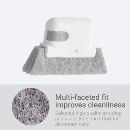 Magic Window Track Cleaner, Multifuction Window Groove Cleaning Brush with Replacement, Window Sliding Door Track Cleaner Household Use, Sliding Door, Track, Sill, Tile Lines, Shutter - color: Gray