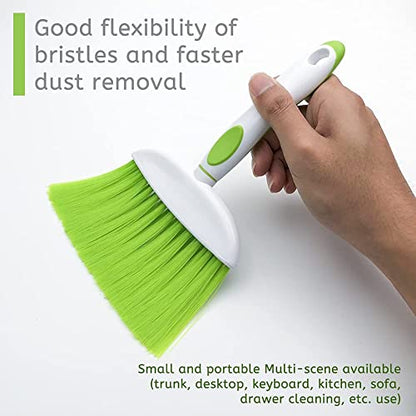Dust pan, Mini Dustpan and Brush Set, Small Broom and Dustpan Set, Small Hand Broom and dust pan Set, Whisk Broom, Dust pan and Brush for Desk, Table, Home, Kitchen (Light Green 2pcs) - color: Light Green, size: 2set