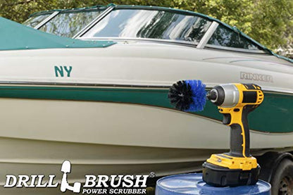 Cleaning Supplies - Scrub Brush - Boat Accessories - Drill Brush - Hull Cleaner - Algae - Barnacles - Boat - Kayak - Canoe - Carpet Cleaner - Vinyl - Deck Brush - Fiberglass - Fishing Boat - Pontoon - color: Blue