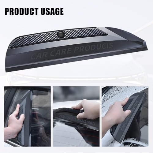 Car Window Squeegee, Silicone Vehicle Glass Water Cleaning Wiper Blade for Drying, Professional Automotive Mirror Scraper Cleaner Accessories, Universal for SUV, Sedan, Truck