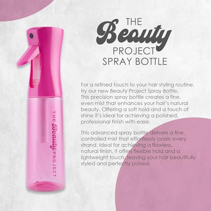 Spray Bottle Mister for Hair - Continuous Mister, Fine Water Mist, Trusted by Professional Salons & Barbers, 10.1oz - Clear Bottle (Neon Petal) - color: Neon Petal