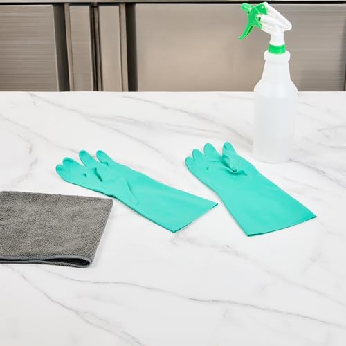 Restaurantware Nitrile Gloves 10 Count 15 mil Chemical Resistant Gloves Abrasion-Resistant Kitchen Cleaning Latex-Free Green - color: Green, size: 10/Small