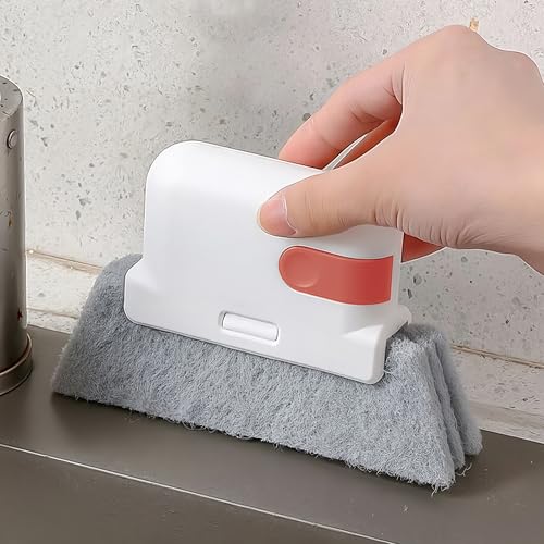 Magic Window Track Cleaner – Red – 2-in-1 Detachable Groove Cleaning Brush Tool for Windows, Sliding Doors & Tight Crevices