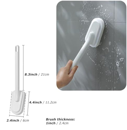 Extended Handle Sponge Scrubber with Integrated Scouring Pads: Ultimate Kitchen, Bathroom & Shower Cleaning Tool for Effortless Wash & Scrubbing (Long Handle Brush Sponge) - color: Long Handle Brush Sponge