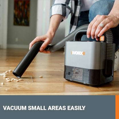 WORX WX030L 20V Power Share Cordless Cube Vac Compact Vacuum, Black - style: with battery and charger