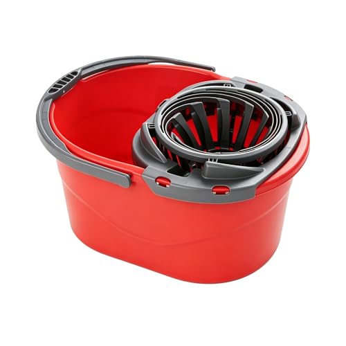 2.5 Gallon Quick Wring Hands-Free Mop Bucket, Quick Wring Bucket with Handles, Mop Bucket with Wringer, Cleaning Bucket for Home Hardwood Laminate Tile Floor Cleaning