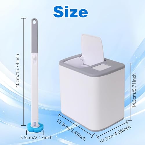 Disposable Toilet Brush with 24 PCS Replaceable Heads, Deep Cleaning Hygienic Bathroom Toilet Bowl Cleaning System with Holder