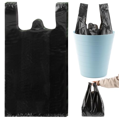 Trash Bags - 35PACK 4 Gallon Garbage Bags with Handle, Black Plastic Trash Bag for Bathroom, Garbage, Strong Plastic Trash Can Liners for Kitchen, Office, Bathroom Can, Large Capacity for Home Storage
