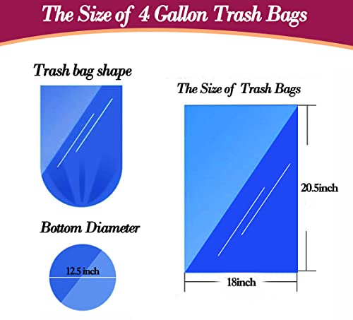 4 Gallon 180pcs Small Clear Trash Bags Strong Garbage Bags, Bathroom Trash Can Bin Liners, Plastic Bags for Office, Waste Basket Liner, Fit 12-15 Liter, 3.5,4,4.5 Gal（Clear 180） - color: Clear, size: 180 Count (Pack of 1)