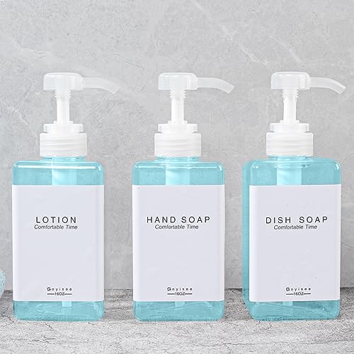 Refillable Shampoo and Conditioner Bottles for Shower Wall,Shampoo and Conditioner Dispenser with Pump No Drill (3 Bottles-Teal) - color: 3 Bottles-teal