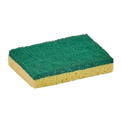 Scrubee Heavy Duty Scrub Large Sponge with Scouring Pad, Kitchen Dishwashing, Sink, Pot and Frying Pan Cellulose Scrubber Sponge Non Scratch. By Superio… (6" Sponge) - color: Large Green, size: 1-pack