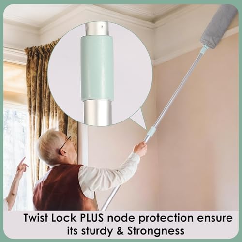 Retractable Gap Dust Cleaner, Long Handle CleaningTool with 3 Washable Microfiber Dusting Cloths, Duster Brush for Cleaning Under Appliances