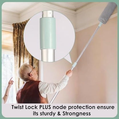 Retractable Gap Dust Cleaner, Long Handle CleaningTool with 3 Washable Microfiber Dusting Cloths, Duster Brush for Cleaning Under Appliances