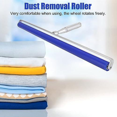 Dust Removal Roller Silicone Soft Aluminum Alloy Handle Iron Bearing Anti Static Roller for Film Dust Fibers Powder (18in) - size: 18in