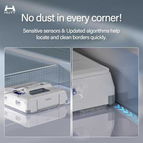 HUTT A1 Auto Window Cleaning Robot, Upgraded 4 Water Spray & 6000PA High Suction Power Window Cleaner with Laser Sensor Detection, Perfect for High-Rise Windows, Tiles and Glass - color: White