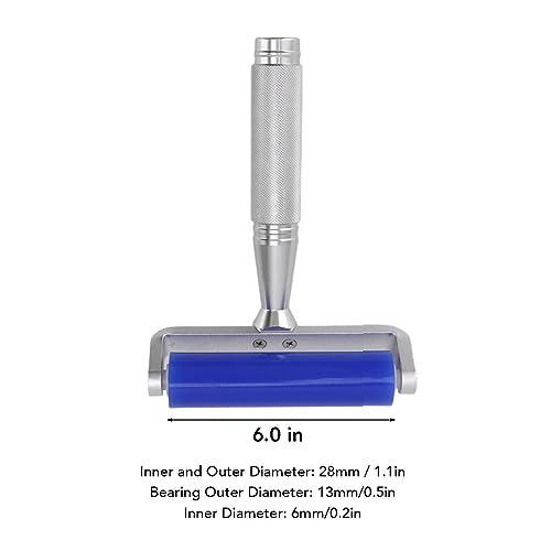 Blue Silicone Manual Roller, Static Cleaner Tool Tacky Roller Sticky for Screen Film Hair Dust Remover Viscosity with Aluminum Alloy Handle for Everywhere (6 Inch) - size: 6 Inch