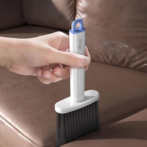 2-in-1 Multifunctional Cleaning Brushes, Crevice Cove Cleaning Brush, Soft Bristle Dust Remover Tool (Blue White) - color: Blue White