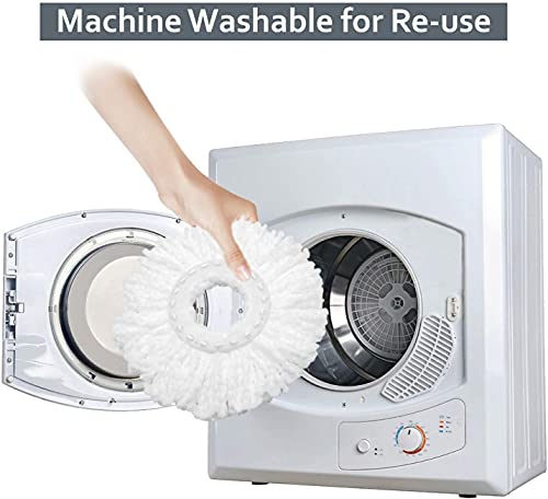 6 Pack Mop Heads Replacements Washable Microfiber Spin Mop Refill Cleaning Supplies for Home, Office, Industrial and Commercial Use,Compatible with Hurricane,Mopnado Spin Mop