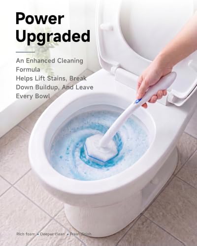 50 Count Toilet Wand Refills for Clorox, 5X Cleaning Power Toilet Bowl Wand Refills & High-Density Disposable Toilet Brush Scrubber - No Falling Apart, Instant Foam for Bathroom Cleaning - size: 1 Count (Pack of 50)